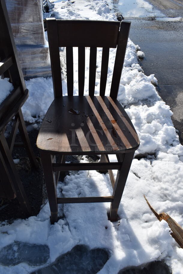 18 Wooden Bar Height Chairs. 18 Times Your Bid!