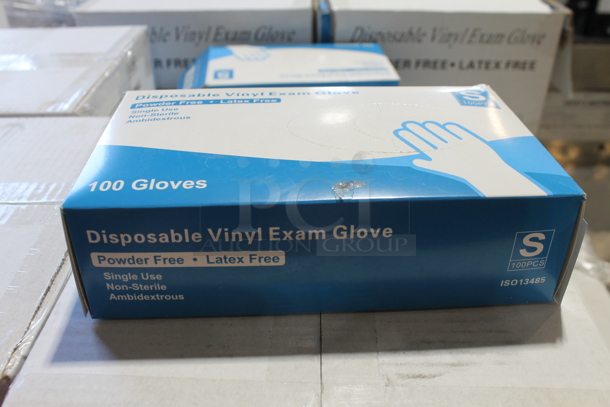 PALLET LOT of 56 Boxes of 10 BRAND NEW! Disposable Vinyl Exam Gloves. Small. 56 Times Your Bid! - Image 1 of 5
