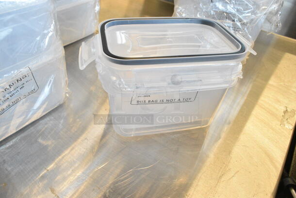 4 BRAND NEW SCRATCH AND DENT! Bundles of Clear Poly Containers. 4 Times Your Bid!  - Image 1 of 3