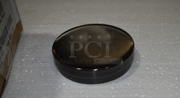 Box of 12 BRAND NEW! room360 RJR024BKS23 10 oz. Round Matte Black Stainless Steel Jar Lid