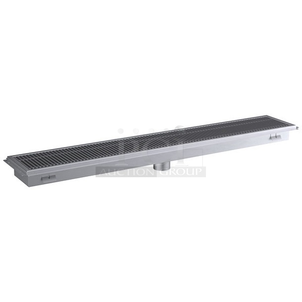 BRAND NEW SCRATCH AND DENT! Regency 600FT1272SS 12" x 72" 14-Gauge Stainless Steel Floor Trough with Grate - Image 1 of 5