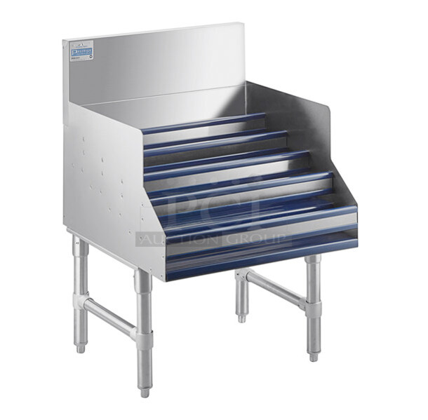 BRAND NEW SCRATCH AND DENT! Advance Tabco PLD-2524 Prestige Series 24" Five-Tiered Stainless Steel Liquor Display Rack - 25" Deep  - Image 1 of 5