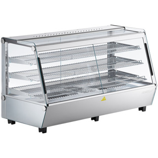 BRAND NEW SCRATCH AND DENT! ServIt 423HDM48SA Stainless Steel 48" Self / Full Service 3 Shelf Countertop Heated Display Case with Sliding Doors. See Pictures For Damage and Glass Is All Broken/Missing. 