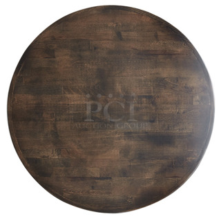 2 BRAND NEW SCRATCH AND DENT! Lancaster Table & Seating 34936RBBESP 36" Round Wood Butcher Block Table Top with Espresso Finish. 2 Times Your Bid!