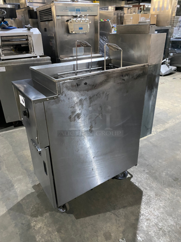 Sweet! Imperial Commercial Natural Gas Powered Pasta Cooker! With Backsplash! With Frying Basket! All Stainless Steel! On Casters! - Image 2 of 9