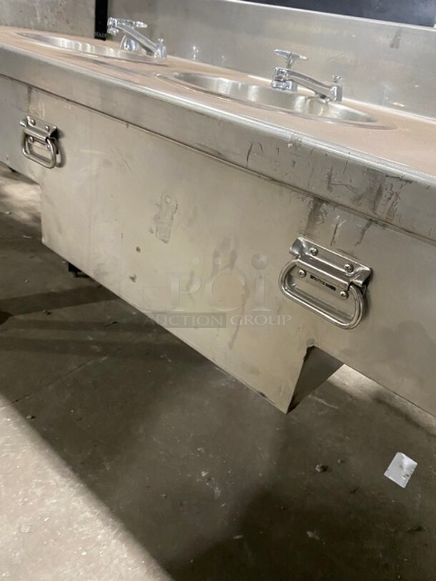 Highland Outdoor Portable 3 Compartment Sink! With Back Splash! All Stainless Steel! On Legs! - Image 5 of 5