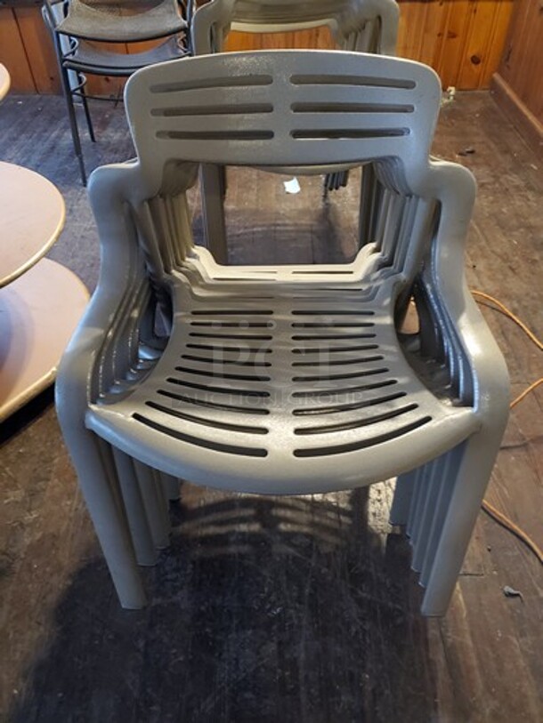 Metal Indoor-Outdoor Stackable Chair.