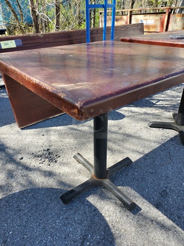 Solid Wood Table W/ Base 30X30
