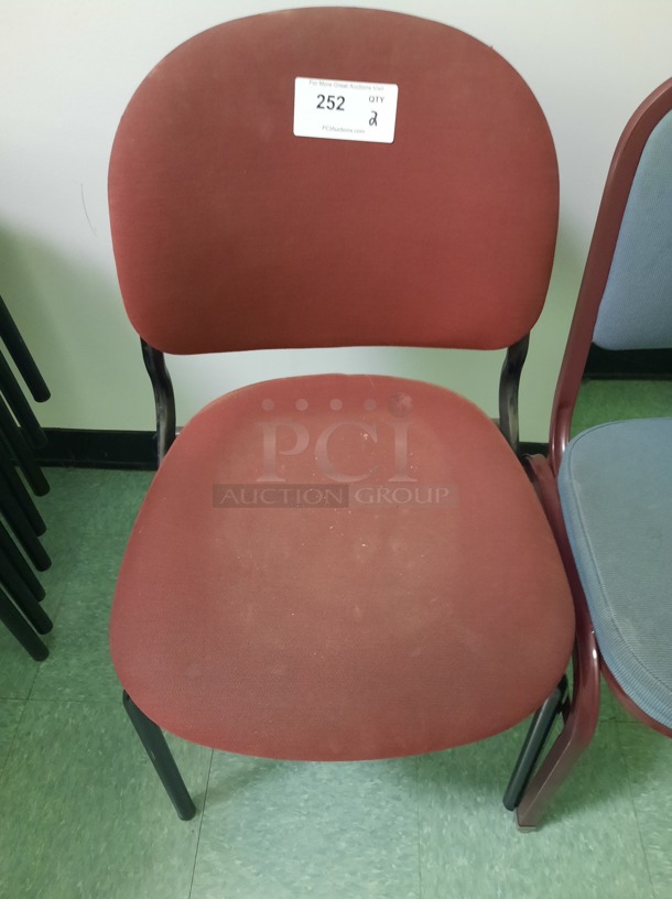 Cushioned Chairs in Maroon and Gray. 2 Times Your Bid! (Main Building)  - Image 2 of 3