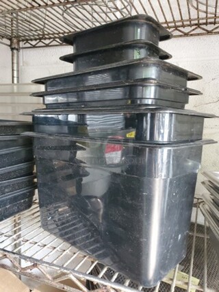 ALL ONE MONEY Lot of 6 Miscellaneous Black Food Pan!