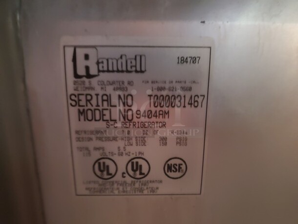 Randell 9404AM Undercounter cooler 27X30X37 (Unknown condition) - Image 3 of 3