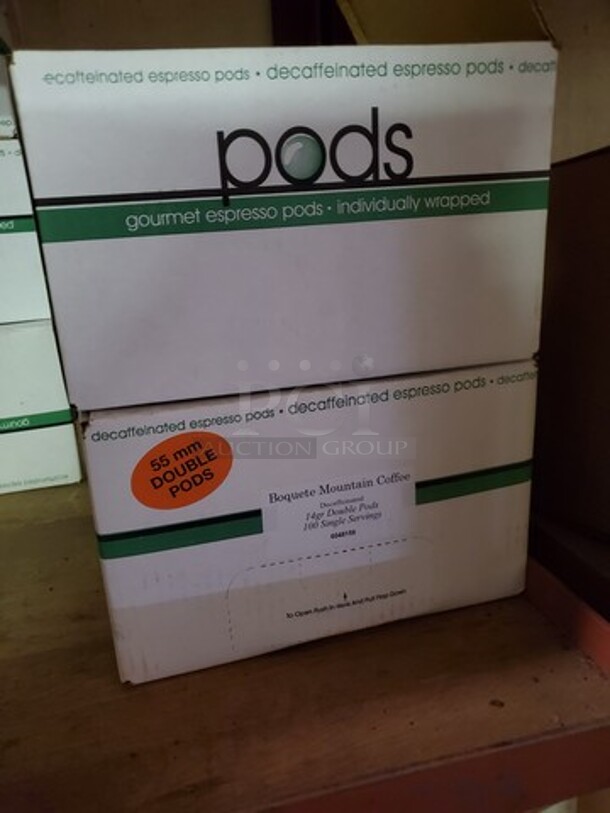 Boquete Mountain Coffee Decaffeinated espresso pods  100/pods/Box individually wrapped BIDX2  - Image 1 of 5