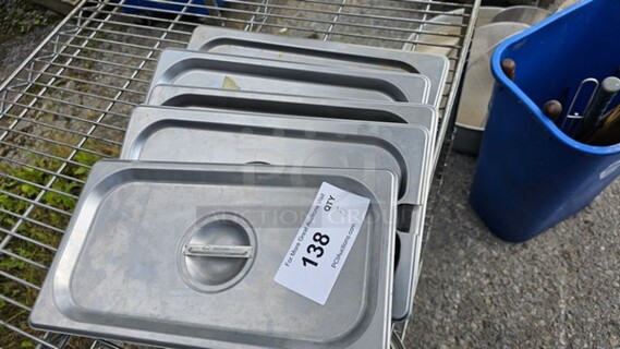 Lot of 5 Stainless Steel Lids for Food Pans