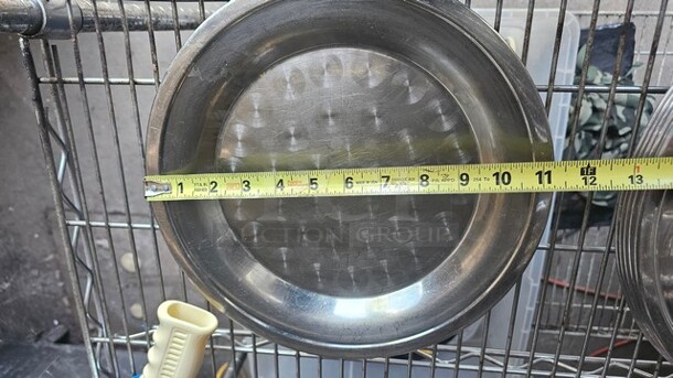 Lot of 7 Round Stainless Steel Trays - Image 3 of 3