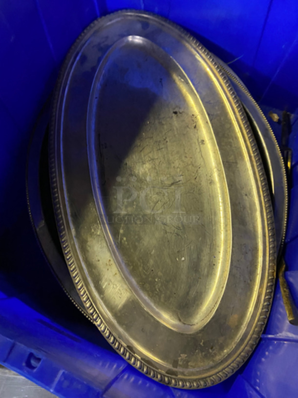 ALL ONE MONEY! Various Decorative Metal Food Serving/ Display Trays! - Image 5 of 5