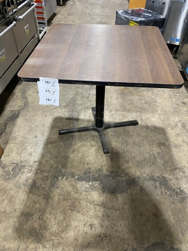 Dark Brown Wooden Pattern Square Table! 2x Your Bid!