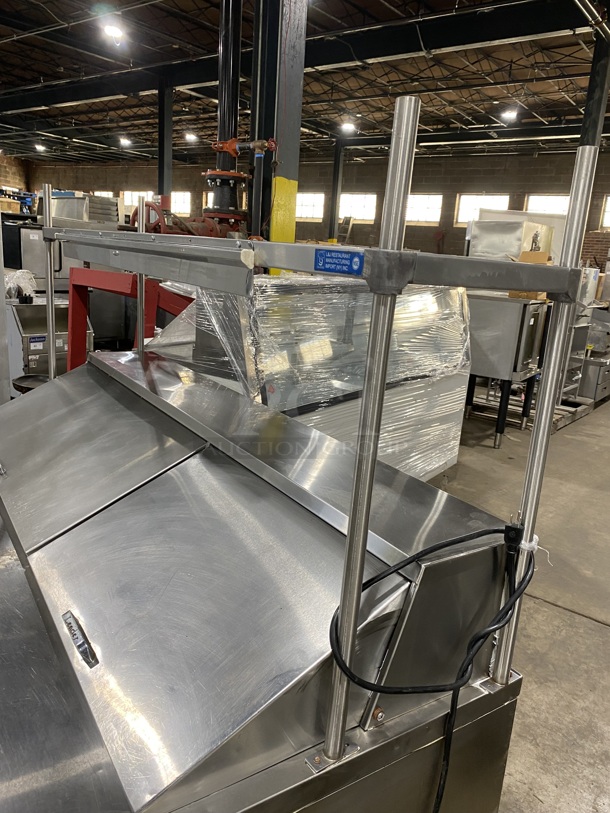 NICE! LEADER All Stainless Steel 3 Door Sandwich/Salad Prep Table Refrigerator! W/ Stainless Steel Top Shelf And Poly Coated Racks!  Shelf!  On Casters!  Model ESLM72S/C Serial NQ11M0903N 115V/60Hz/ - Image 9 of 10
