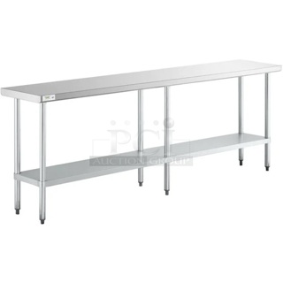 BRAND NEW SCRATCH & DENT! Regency 18" x 96" 18-Gauge 304 Stainless Steel Commercial Work Table with Galvanized Legs and Undershelf
