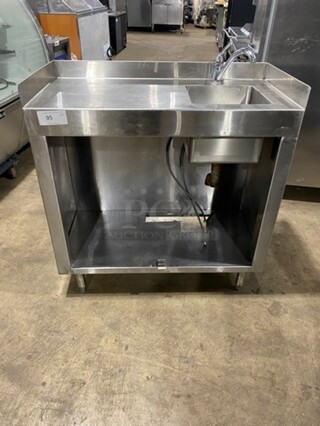 All Stainless Steel Commercial Work/Prep Table! With Right Side Sink! With Faucet! With Storage Space Underneath! On Legs!