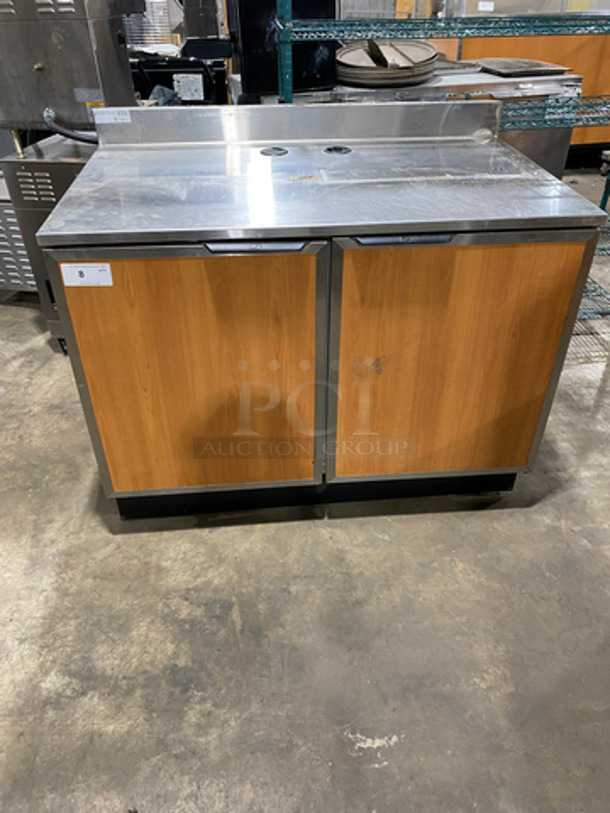 Duke Commercial Work/Prep Top Table! With 2 Doors Underneath Storage Space! With Shelf! With Backsplash! All Stainless Steel! Model: SUBP48M SN: 02080102