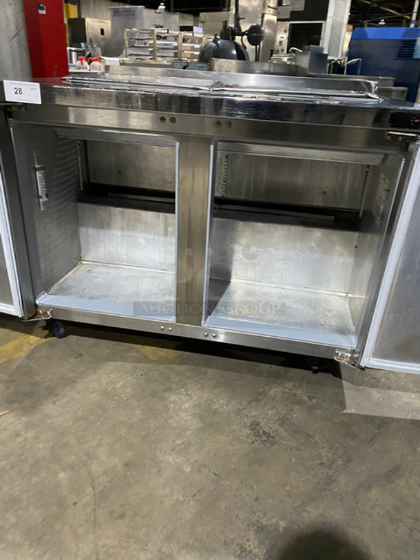 Continental Commercial Refrigerated Sandwich Prep Table! With 2 Door Underneath Storage Space! All Stainless Steel! On Casters! Model: SW4812 SN: 15712812 115V 60HZ 1 Phase - Image 7 of 10
