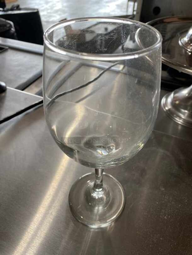 ALL ONE MONEY! Clear Glass Stemmed Wine Glasses! - Image 2 of 5