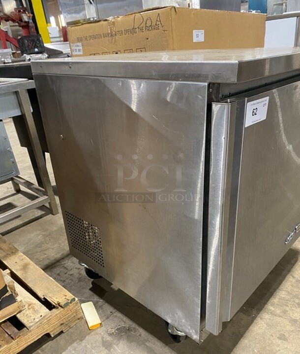 Asber Commercial Single Door Lowboy/Worktop Freezer! All Stainless Steel! Model: AUTF27 SN:8102412196 115V 1PH  - Image 2 of 7