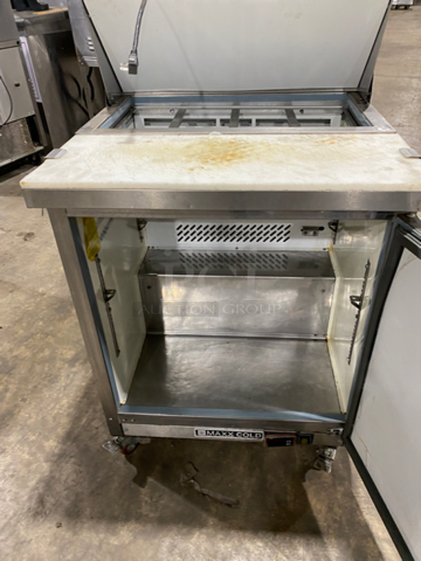 Commercial Refrigerated Sandwich Prep Table! With Commercial Cutting Board! With Single Door Storage Space Underneath! All Stainless Steel! On Casters! - Image 5 of 10