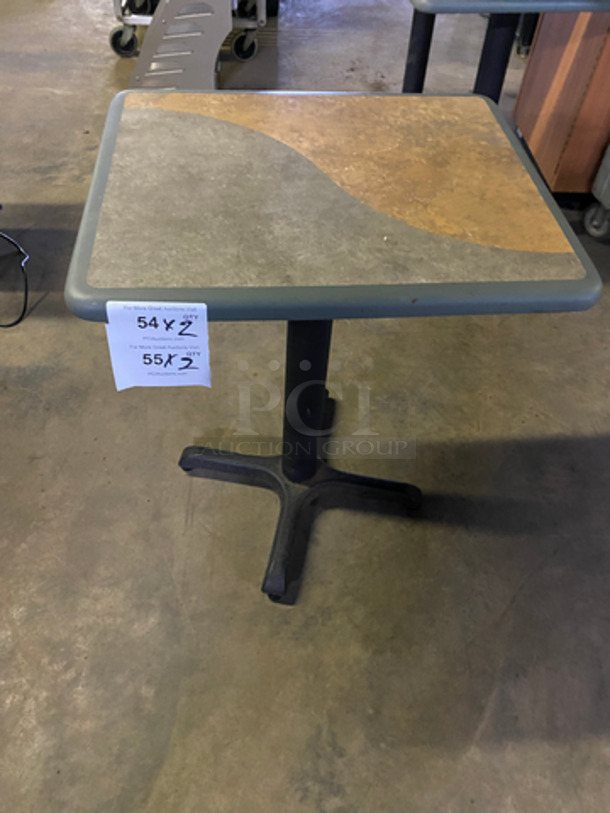 Square Subway Tables! With Black Metal Base! 2x Your Bid!