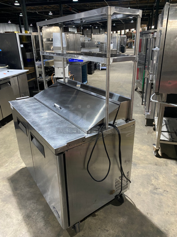 Atosa Commercial Refrigerated Sandwich Prep Table! With 2 Door Storage Space! Poly Coated Racks! With Overhead Shelf Space! All Stainless Steel! On Casters! Model: MSF8302 SN: MSF8302150509C4005 115V 60HZ 1 Phase - Image 4 of 11