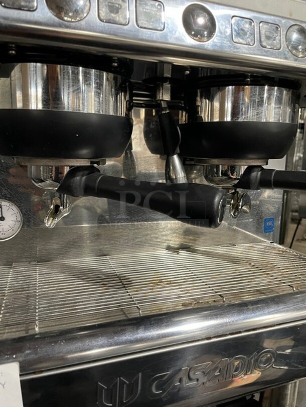 Casadio Stainless Steel Commercial Countertop 2 Group Espresso Machine w/ 2 Portafilters and 2 Steam Wands! MODEL UNDICI 208V 1PH - Image 5 of 12