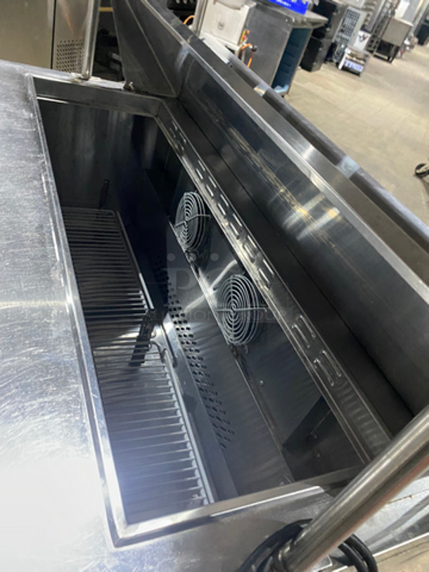 Atosa Commercial Refrigerated Sandwich Prep Table! With 2 Door Storage Space! Poly Coated Racks! With Overhead Shelf Space! All Stainless Steel! On Casters! Model: MSF8302 SN: MSF8302150509C4005 115V 60HZ 1 Phase - Image 8 of 11