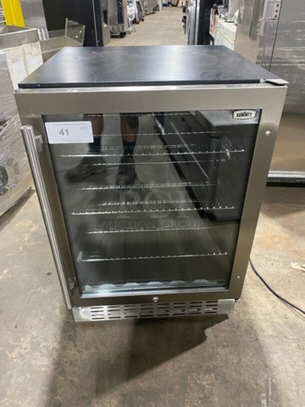 Summit Commercial Countertop/ Undercounter Single Door Cooler Merchandiser! With View Through Door! With Racks! Model: SCR2466B SN: A2107001789 115V - Image 1 of 8