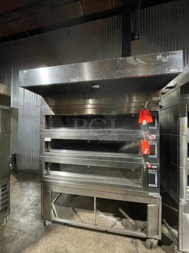 AMAZING! Miwe Commercial Electric Condo Triple Deck Oven! Steam Injected Artisian Bread Model! All Stainless Steel! On Casters! 208V! Model: CO31408 SN: 702515! Working When Removed! - Image 1 of 10