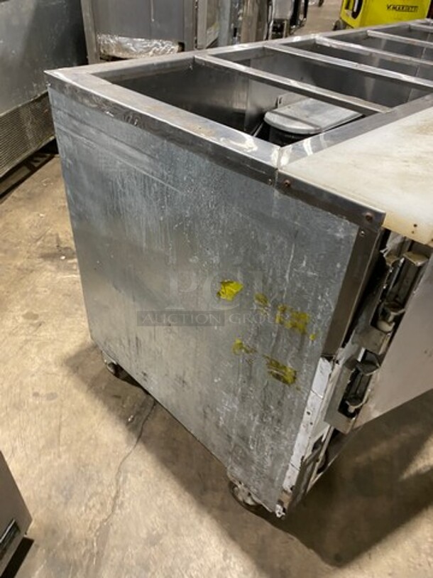 Leader Commercial Refrigerated Sandwich Prep Table! With Commercial Cutting Board! With 3 Door Storage Space Underneath! All Stainless Steel! On Casters! Model: LM72S/C SN: PU06M0041B 115V 60HZ 1 Phase - Image 4 of 8