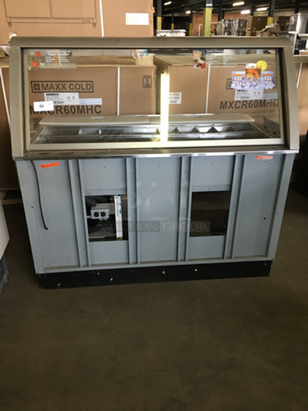 Duke Commercial Refrigerated Sandwich Prep Table! With Commercial Cutting Board! With Sneeze Guard! With Underneath Storage Space! All Stainless Steel! On Legs! Model: SUB-CP-TC60M SN: 03100136 120V 60HZ 1 Phase - Image 1 of 10
