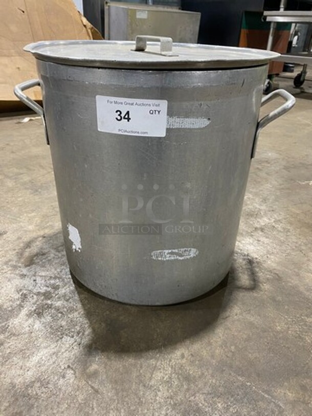 Metal Stock Pot! With Lid! With Side Handles! - Image 1 of 6