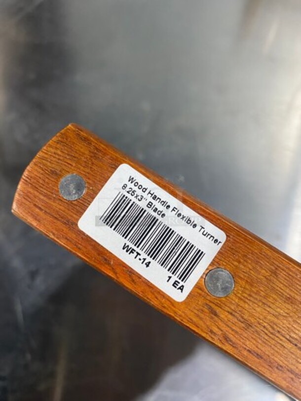 NEW! IN THE BOX! Metal Griddle Spatula! With Wooden Handle! 8 In 1 Box! 1 Box Per Lot! 8x Your Bid! - Image 7 of 7