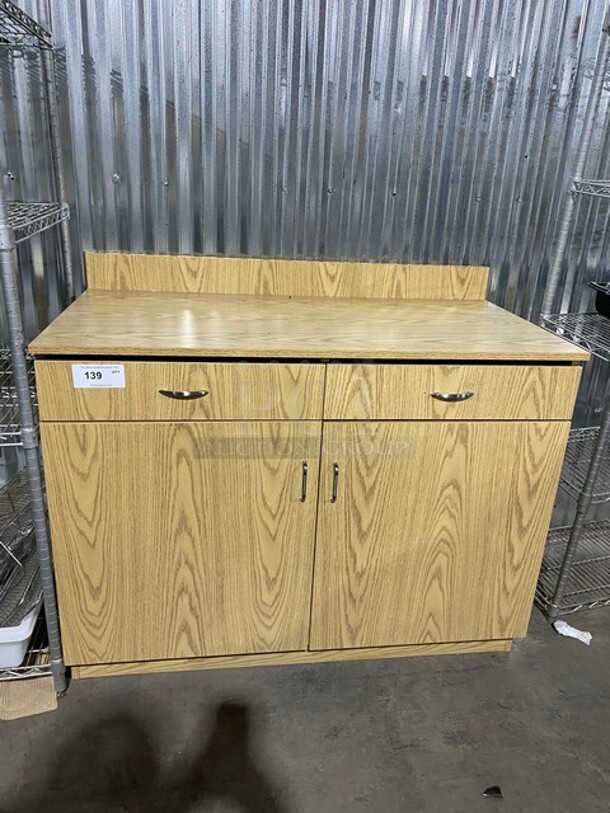 Custom Wooden Prep/Storage Cabinet! - Image 1 of 9