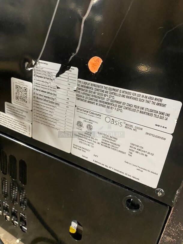 Structural Concepts Commercial Refrigerated Open Grab-N-Go Showcase Merchandiser! Model CO33R Serial 2616752JZ401639! 120V 1Phase! - Image 5 of 7