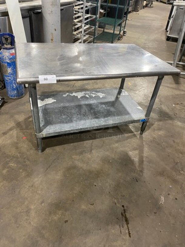 Tabco Solid Stainless Steel Work Top/ Prep Table! With Storage Space Underneath! On Legs!