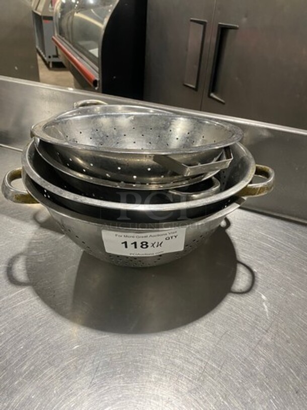 Stainless Steel! Strainers! With Side Handles! 4x Your Bid!