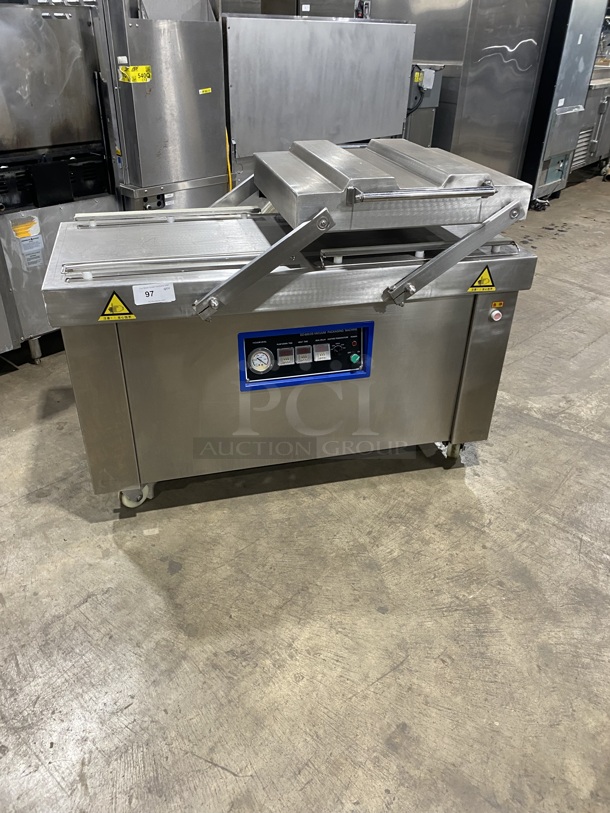 All Stainless Steel Vacuum Sealer packing Machine! Eletric Powered! Double Chamber! On Commercial Casters! - Image 1 of 8