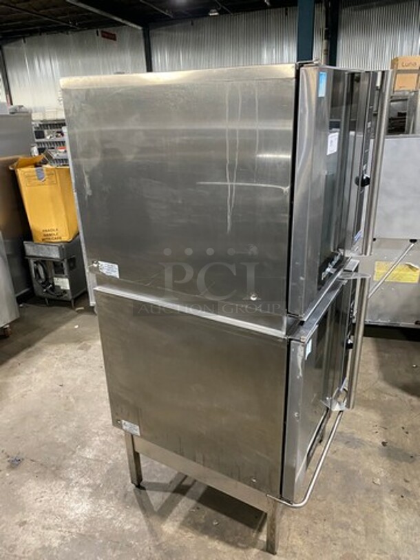 Turbo Fan Commercial Electric Powered Double Deck Convection Oven! With Metal Oven Racks! All Stainless Steel! On Legs! 2x Your Bid Makes One Unit! Model: E32D5 SN: 786331, SN: 786339 208V - Image 2 of 11