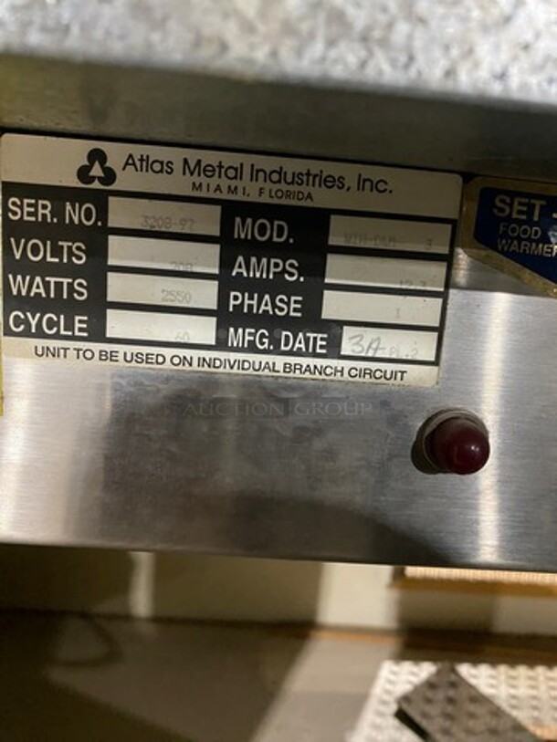 Atlas Metal Commercial Custom-Made Half Cold Pan Half Steam Table Food Serving Station! With Sneeze Guard! Stainless Steel With Wooden Outline! 208V 60HZ 1 Phase - Image 7 of 9