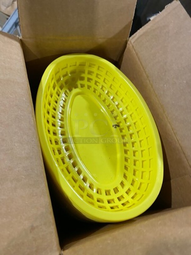 NEW! IN THE BOX! ALL ONE MONEY! 3 DZ Tablecraft Yellow Poly Oval Fast Food Serving Baskets! - Image 3 of 6