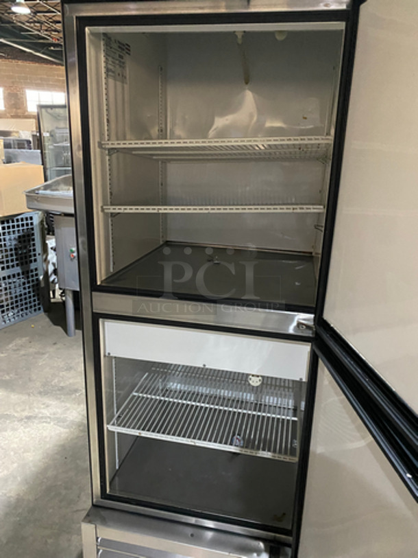 True Split Door HALF-N-HALF Freezer & Cooler Combo! With Poly Coated Racks! All Stainless Steel! Working When Removed! Model: T23DT SN: 7669389 115V 60HZ 1 Phase - Image 5 of 9