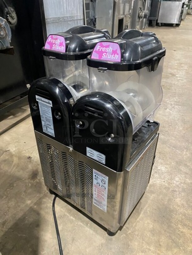 Icetro Commercial Countertop 2 Flavor Slushie/ Frozen Beverage Dispenser! Stainless Steel body! On Small Legs! Model: SSM52 115V - Image 4 of 9