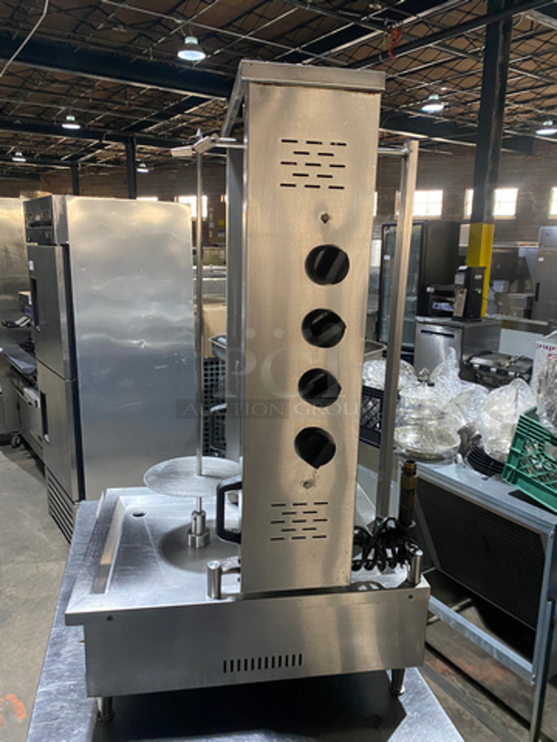 SWEET! Attias Natural Gas Powered Countertop 4 Burner Gyro Machine! All Stainless Steel! Model: GRY-4 120V 60HZ - Image 2 of 9