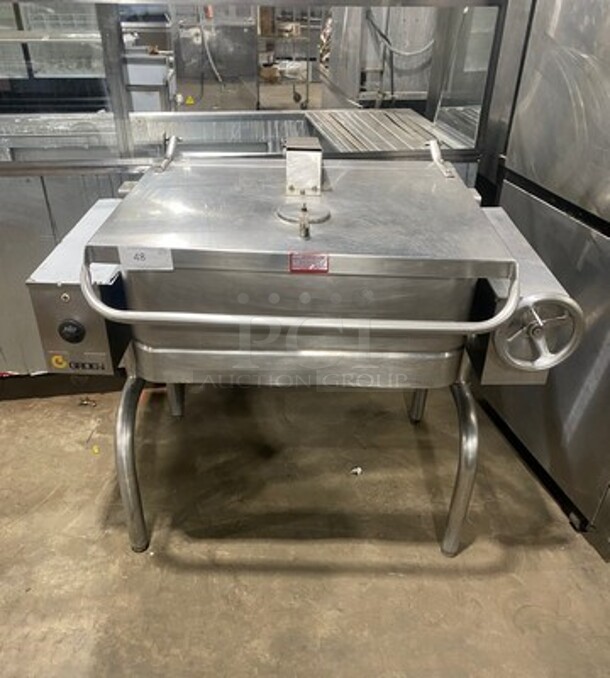 Groen Commercial Natural Gas Powered Skillet/Braising Pan! All Stainless Steel! On Legs! - Image 1 of 8